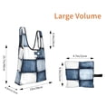 thumbnail image 2 of Shopping Bag 17.5×4.5×15in Crack Resistant Waterproof Super Large Capacity Reusable Extended Handle Can Be Carried Or One Shoulder Doderblue Checked Hand-Drawn Sketch_3, 2 of 8