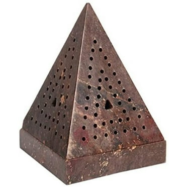 Hosley 5.15 inch High, Brown Soapstone Incense Cone Holder