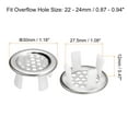 thumbnail image 2 of Uxcell 3Pack Sink Trim Overflow Cover Ring Metal Round Hole Insert in Caps, Silver, 2 of 5