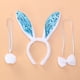 thumbnail image 3 of 3pcs conejo Ear Tail Tie Set rendimiento diadema linda decoración para niña niño niño (azul), 3 of 5