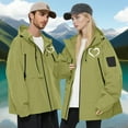 thumbnail image 7 of Enjoytime Rain Coats for Women Printed Waterproof Breathable Zip Up Windbreaker Active Cycling Outdoor Plus Size Rain Jackets for Women Green M, 7 of 7
