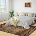 thumbnail image 5 of Brown Wood Grain Area Rug, Simple Classic Rugs For Living Room, Machine Washable Rug With Non-Slip Backing Indoor Carpet For Bedroom Study Office Apartment, 5 of 7