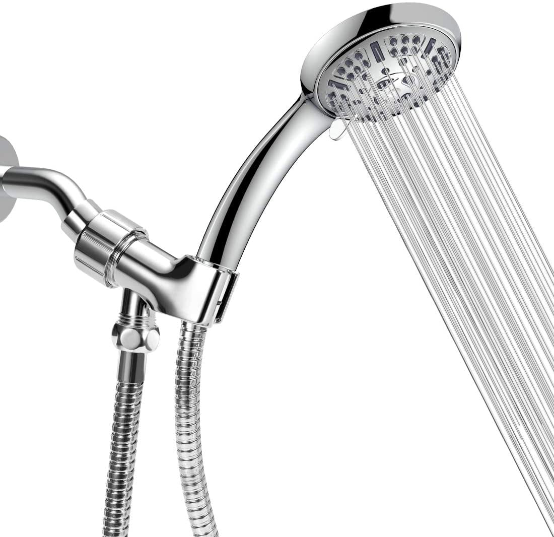 Detachable Shower Heads with Handheld Spray Extra Long 75 Inch Stainless-Steel Hose 100% Metal Hand Held Shower Head with Hose Brushed Nickel Adjustable Bracket Holder