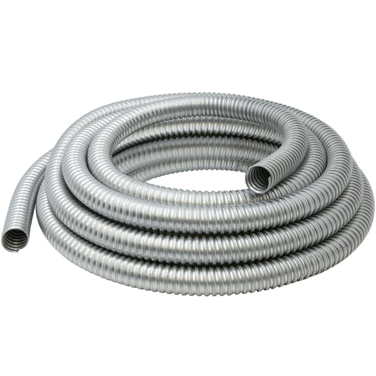 Maxxima 1 in. x 25 ft. Galvanized Steel Flexible Conduit, Greenfield  Electrical 25 Foot Roll 