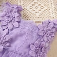 thumbnail image 5 of Gvdentm Kid Set Summer Clothes Princess Outfits Lace Romper Skirt Dress Sleeveless Flower Outfit(Purple,6-12 Months), 5 of 6