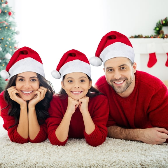 Northlight Red and White Traditional Unisex Adult Christmas Santa Hat Costume Accessory - One Size