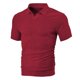 thumbnail image 1 of pstuiky camisetas de hombre, Camisa informal de manga corta con cuello en V y botones de color liso para hombre camisetas de hombre s, 1 of 5