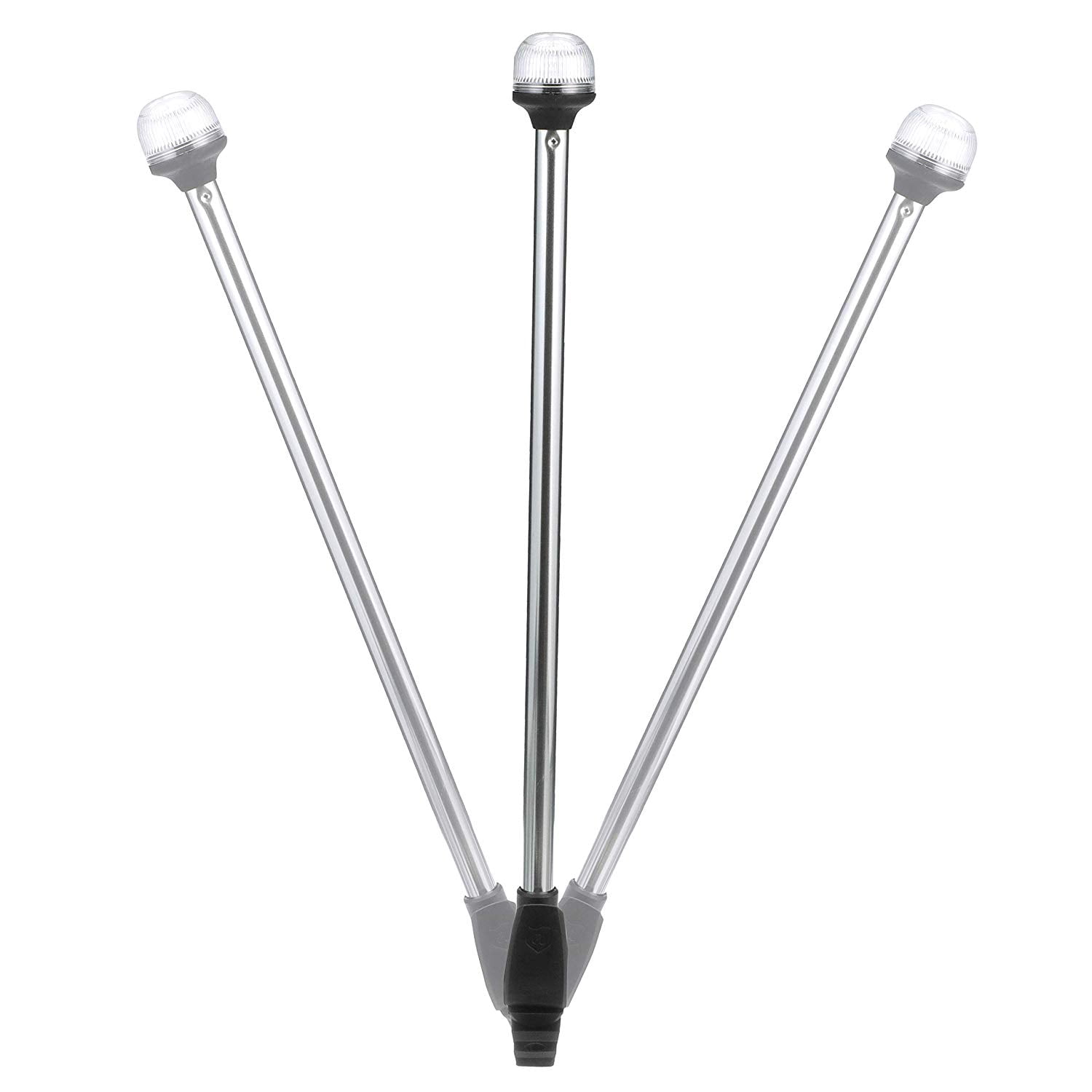 Attwood 2NM All-Round Anti Glare Fold-Down Lights with Black Composite Lightarmor Base & Aluminum Pole