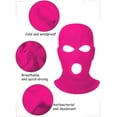 thumbnail image 7 of 3 Pieces 3 Holes Ski Mask Full Face Cover Outdoor Balaclava Winter Knitted Neck Gaiter for Adult Sports Cycling (Rose, White, Yellow), 7 of 7