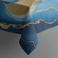thumbnail image 4 of Blue Marble Gold Wave Pattern Rectangle Tablecloth 60"x120",Waterproof Polyester Rectangle Table Cloth, Wipeable Spillproof Polyester Tablecloth for Dining, Camping, Indoor and Outdoor, 4 of 6
