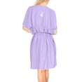 thumbnail image 2 of HAPPY BAY Women's Mini Casual Beachwear Caftan Short Sleeve Vacation Dresses Swimsuit Summer Cover Ups for Swimwear Women 2X-3X Lilac, Paisley, 2 of 4