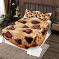 thumbnail image 2 of Erosebridal Chocolate Cookie Coverlet Set Queen, Biscuit Dessert Bedding Set, Microfiber 3pcs, 2 of 5