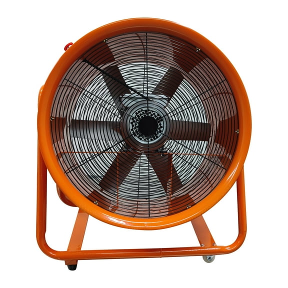 24 Inch Mobile Axial Fan Cylinder Pipe Spray Booth Paint Fumes Blower 220V