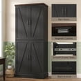 thumbnail image 5 of HOMCOM 72" Tall Kitchen Pantry Cabinet, Farmhouse Storage Cabinet with 8 Door Racks, Freestanding Food Pantry with Adjustable Shelves, Black, 5 of 10
