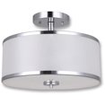 thumbnail image 1 of Beldi 21725-C2A Portland Chrome Finish White Fabric Shade Semi Flushmount, 1 of 2