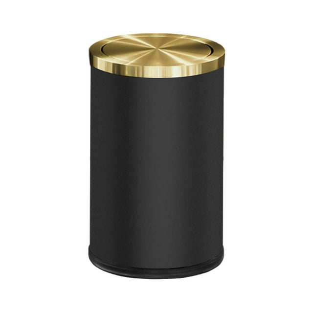 Wide Application Stainless Steel Trash Hide Garbage Can - Kitchen And Bathroom Trash Cans Garbage Bin Smooth Long Service Life 9L Black Gold