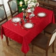 thumbnail image 4 of SASTYBALE Christmas Tablecloths Rectangular, Jacquard Xmas Table Cloth with Geometric Patterns, Washable Spillproof Table Cover for Parties Winter Holiday Decor (Rectangle, 52" x 70", Red), 4 of 6