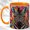 Orange, variant on Mosaic Zebra Coffee Mug, Floral Wildlife Mug, Ceramic 11 oz