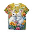 thumbnail image 5 of Pxxlle Easter Bunny T Shirt for Women Easter Gifts for Women Plus Size Short Sleeve Crewneck Holiday Tops M, 5 of 5