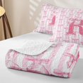 thumbnail image 4 of Meiyoeat Charming Bow Letter R Twin Quilt Set for Girls,Soft Stripe Twin Coverlet Set for Bedroom,Light Pink White, 4 of 7