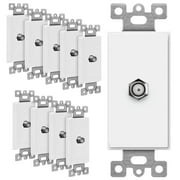 ENERLITES Coaxial Television Cable Jack Adapter Insert for Decorator Wall Plates, F-Type F81 Coupler Connector, Unbreakable Polycarbonate Thermoplastic, UL Listed, 6505-W-10PCS, White (10 Pack)