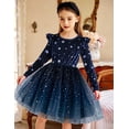 thumbnail image 3 of Arshiner Girl Dress Toddler Tutu Velvet Tulle Long Sleeve Special Occasion Dresses, 3 of 6