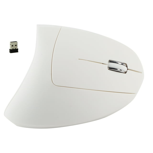 Ratón vertical ergonómico inalámbrico para juegos, óptico, 2,4 GHz, 1600DPI, sin retraso, para PC, portátil, blanco