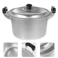 thumbnail image 1 of NIYANGLE 1Pc Black Aluminium Steam Pot with Dual Handles for Kitchen Cooking, 1 of 8