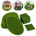 thumbnail image 2 of Artificial Grass Mat Carpet Simulation Lawn Turf Miniature Landscape Scene DIY Home Decoration Garden Green Fake Plants 4pcs 10cm, 2 of 6