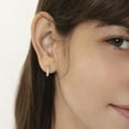 thumbnail image 3 of 925 Sterling Silver Clear CZ Small Half Hoop Screw Back Cute Earrings for Teen, 3 of 7