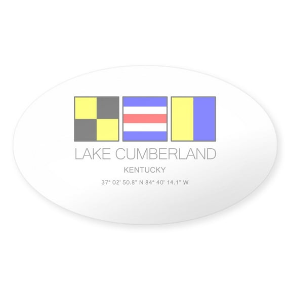 CafePress - Lake Cumberland Kentucky Nautical Flag Sticker - Sticker (Oval)