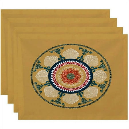 

Simply Daisy 18 x 14 Stained Glass Geometric Print Placemats Set of 4