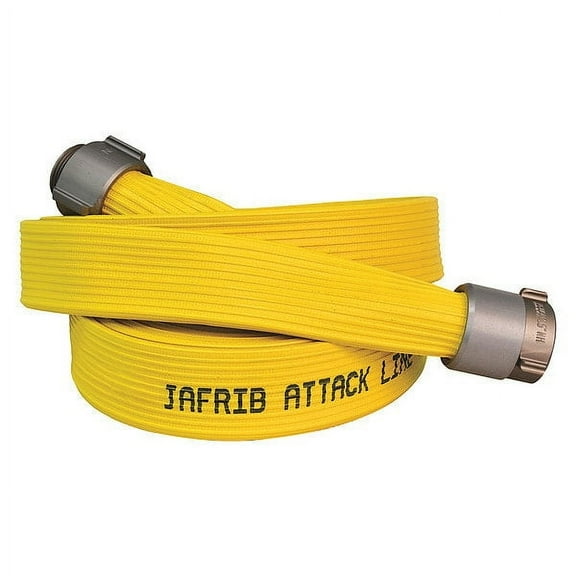 Jafrib Fire Hose,50 ft,Yellow,Rubber G50H15RY50P