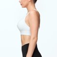 thumbnail image 2 of Ropa interior deportiva para mujer, con almohadillas cruzadas para entrenamiento y yoga, color blanco, 2 of 6