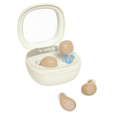 AuyeeSnc Rechargeable Hearing Aids Super Mini True with Digital Chip, Big Button, LED Display, 1 Piece