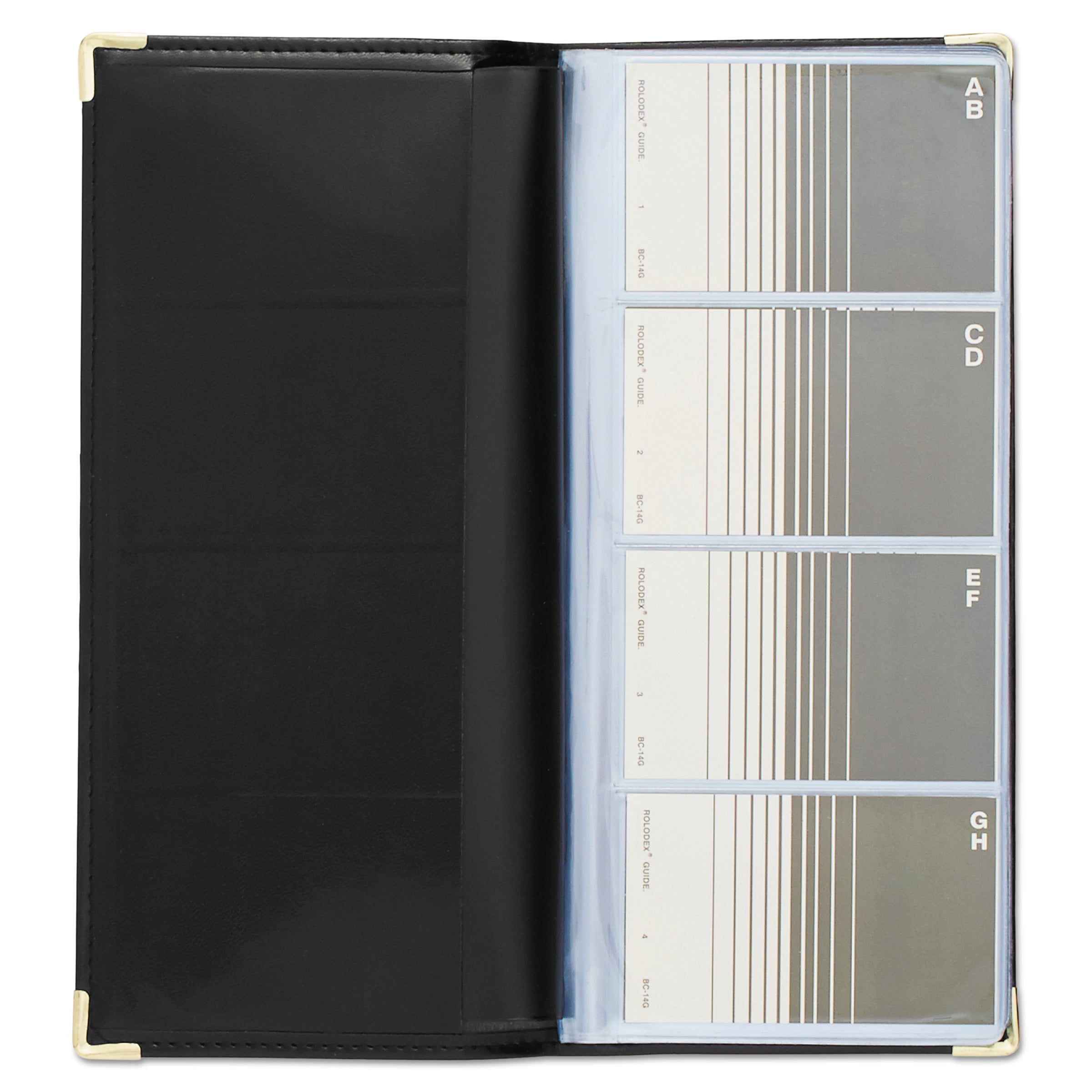 Rolodex Stitched Faux Leather Business Card Book Holds 96 2 1/4 x 4