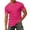 Hot Pink, variant on Men V Neck Short Sleeve T Shirt with Chest Pocket Casual Fit Basic Tee Soft Comfortable Fabric Top Orange S