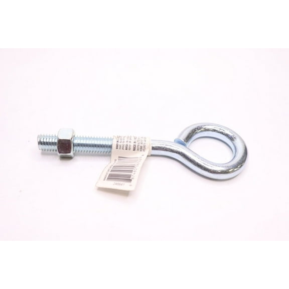 Pack of 2 Everbilt Hardware Eye Bolt with Nut Zinc-Plated Steel 1/2-In x 6-In 806766