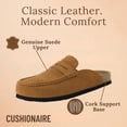thumbnail image 4 of Cushionaire Fondu Genuine Leather Clogs for Women, Comfortable Slip On Womens Mules with Penny Strap Accent and Memory Foam Footbed, 4 of 21