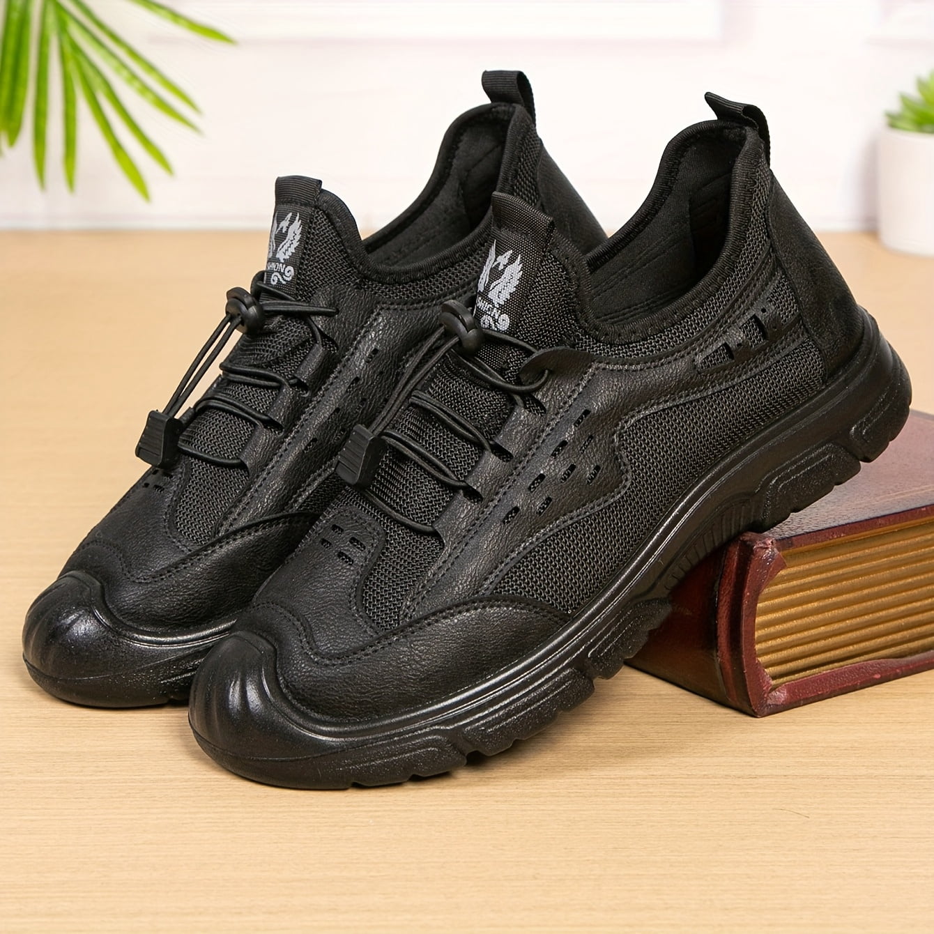 Old Beijing Cloth Shoes for Men, New Style Men's Outdoor Hiking Shoes, with Toe Cap and Anti-Slip Sole, Dad Shoes Breathable Sports Casual Shoes