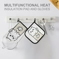 thumbnail image 4 of Yayeee Oven Mitts and Pot Holder Set of 2 Heat Resistant Kitchen Gloves Baking Hot Pad, Beige Chubby Cat, 4 of 5
