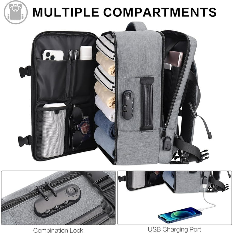 Hafmall Travel Backpack, 18x14x8 Anti-theft, 35L TSA Approved, Carry on for Business Hiking - Walmart.com Hafmall Travel Backpack, 18x14x8 Anti-theft, 35L TSA Approved, Carry on for Business Hiking - Walmart.com