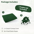 thumbnail image 3 of Pakunoda 10' X 20' Carport Canopy Replacement Cover, Portable Car Garage Shelter Party Top Tent with 34PC Ball Bungees, Green (Only Cover, Frame Not Included), 3 of 8