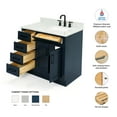 thumbnail image 2 of Ariel Hepburn 37 In. Right Offset Rectangle Sink Vanity With 0.75 In. Carrara White Countertop In Midnight Blue, 2 of 9