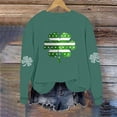 thumbnail image 6 of LEKWK St.Patricks Day Shirts Women Regular Fit Crew Neck Sweatshirts Long Sleeve Tops Distressed American Flag Shamrock Print Casual Wear, 6 of 6