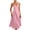 Pink, variant on Women's Elegant French Suspender Dress, Slim Bodycon Midi Dress with V Neck, Waist Belt and Practical Pockets, Flowy Casual Summer Outfit for Beach, Vacation, Party and Daily Wear