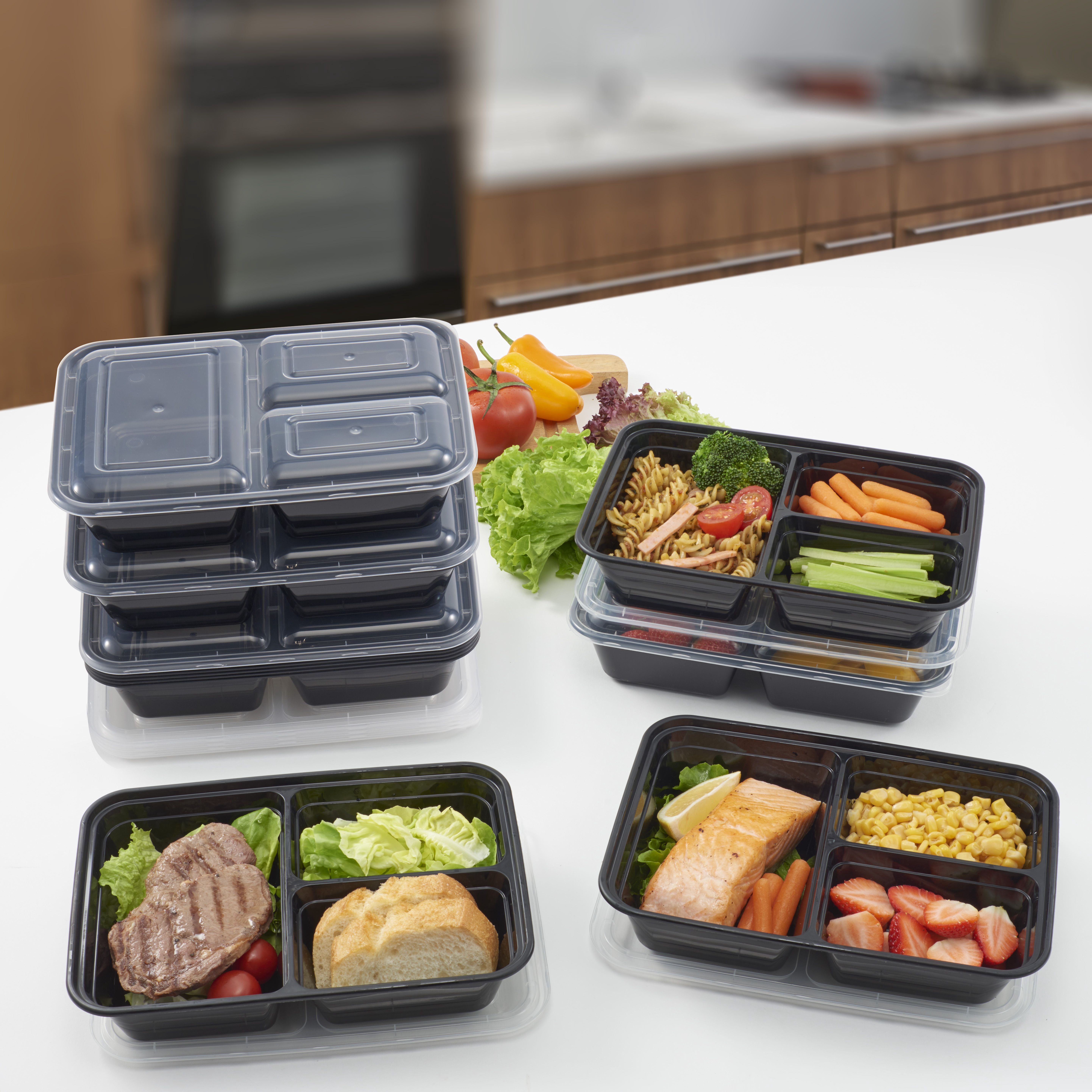 MS 15PK 3Comp. Meal Prep, Black