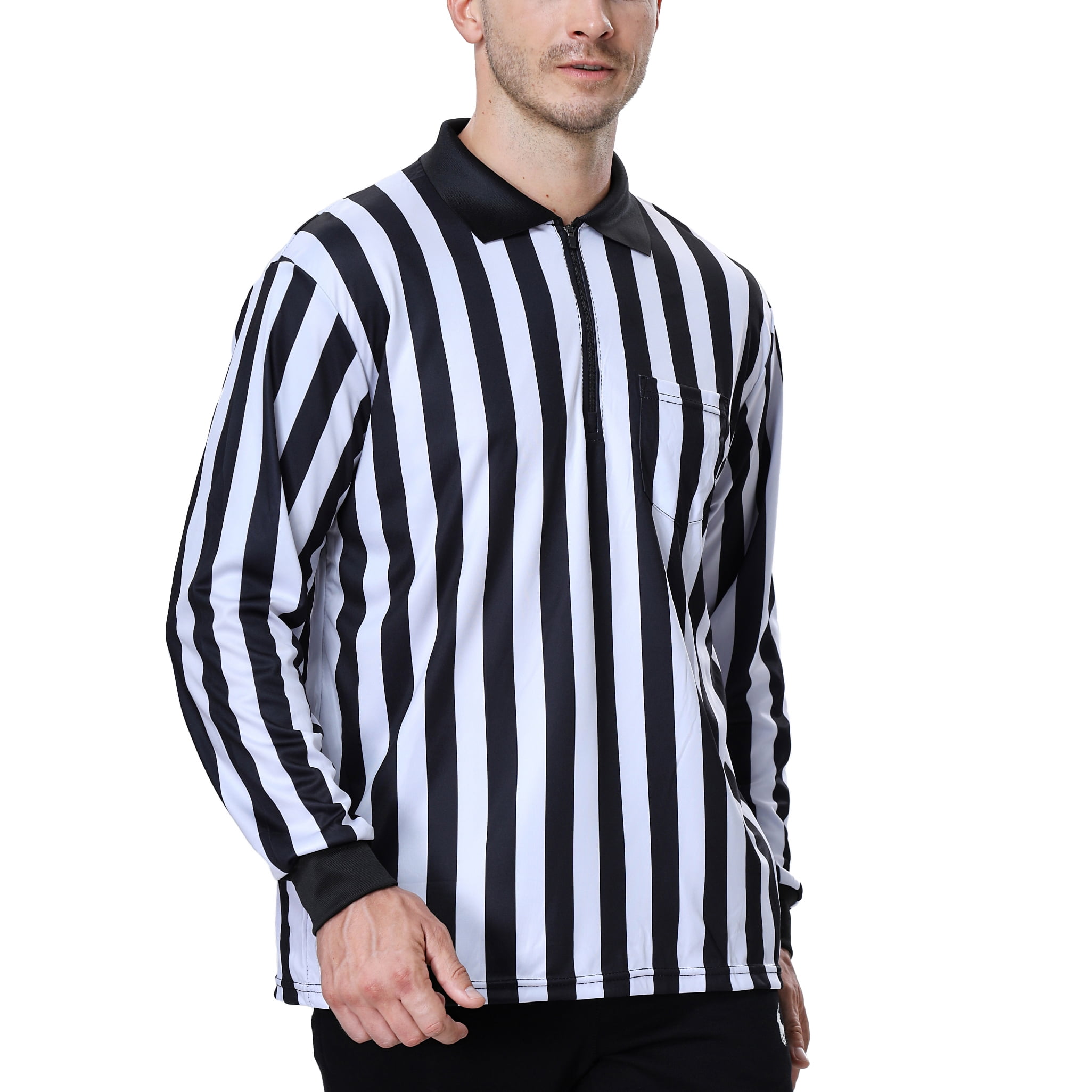 Toptie Men's Official Long Sleeve Black & White Striped