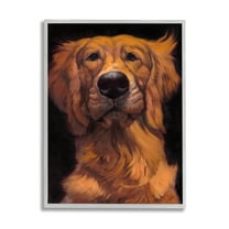 Stupell Industries Golden Retriever Pet Dog Portrait Bold Animal Painting, 11 x 14, Design by Thomas Fluharty