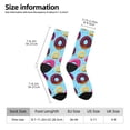 thumbnail image 2 of Honeii Donuts Print Adult Socks,Crew Socks,Casual Calf Socks,Daily Wear Socks for Men & Women, Perfect for Sports, Casual and Everyday Use, 2 of 6